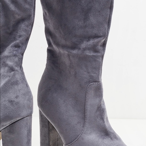 GREY OVER THE KNEE BEHATII BOOTS - Picture 3 of 4
